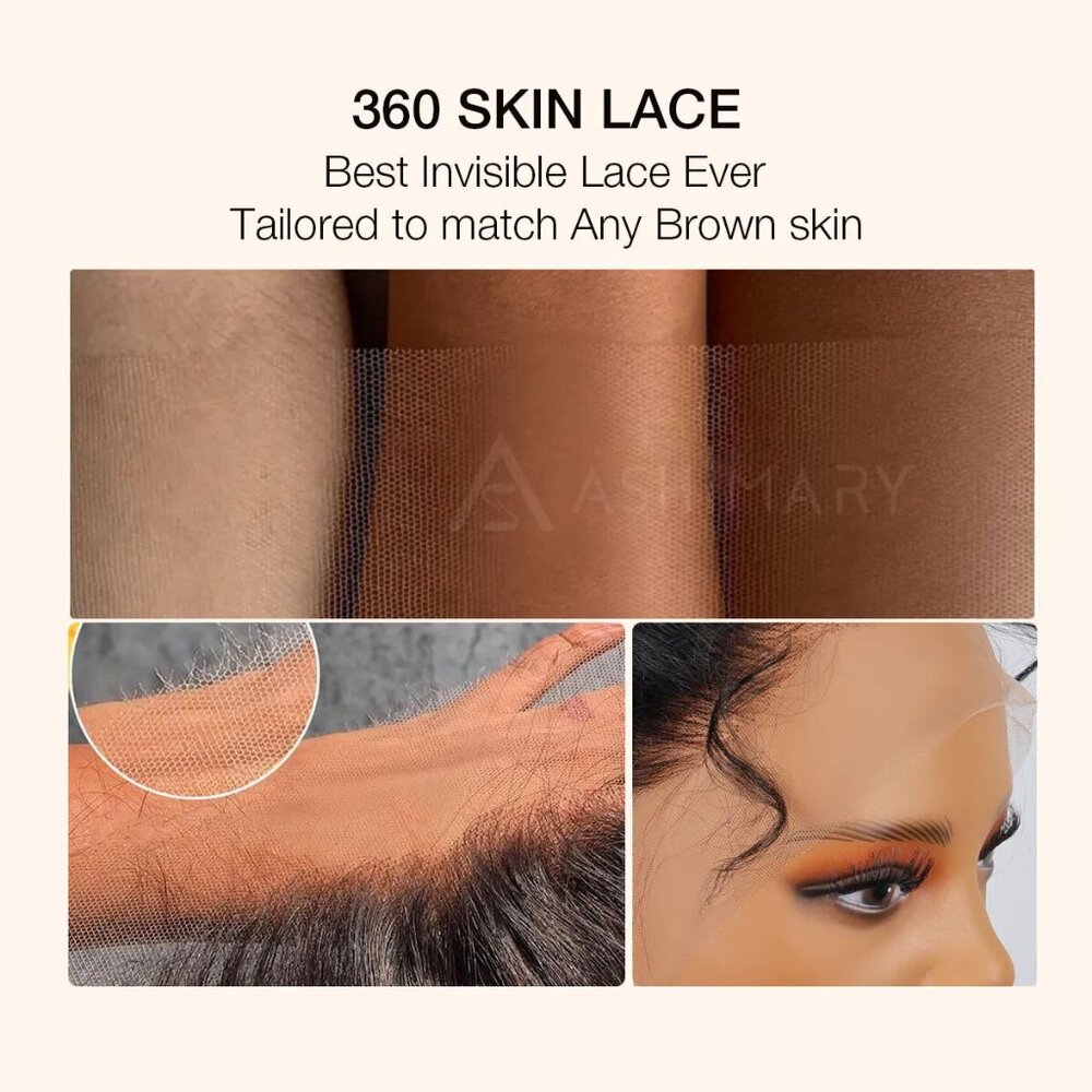 New Ashimary 22" 100% Human Hair Light Yaki Invisi-Strap™ 360 Lace Wig - Picture 7 of 10